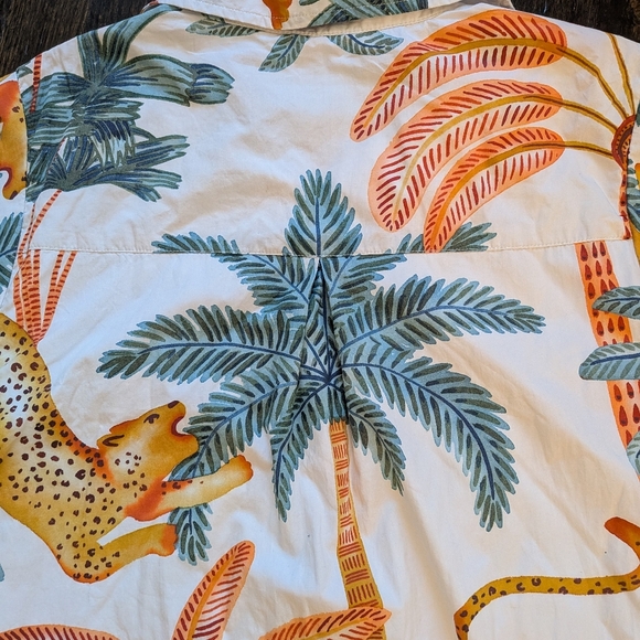 Anthropologie Maeve The Lillian Button-Front Dress L Jungle Tropical Vacation - Picture 13 of 16